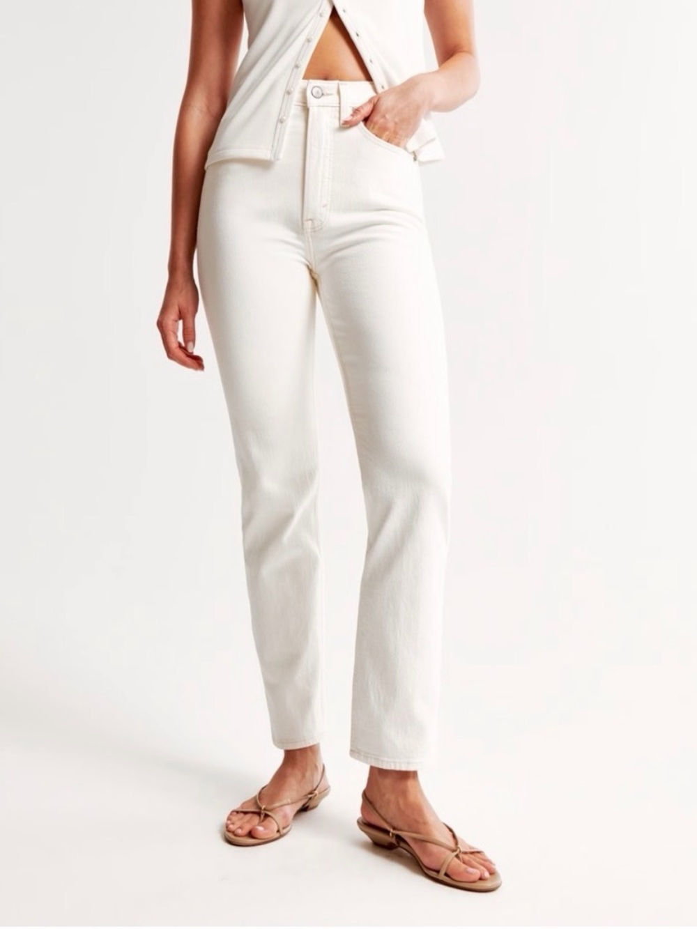 Abercrombie Curve Love The Ankle Straight Ultra High Rise Jean